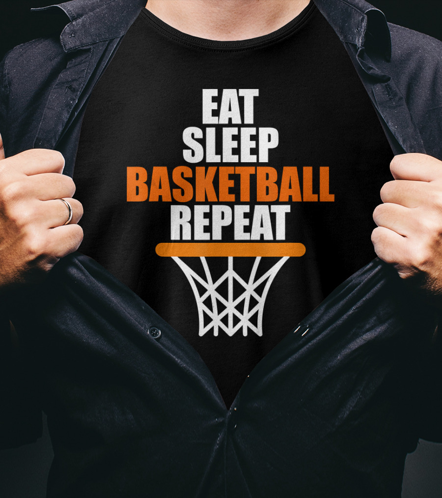 Eat Sleep Basketball Repeat Basketball Hoop T-Shirt