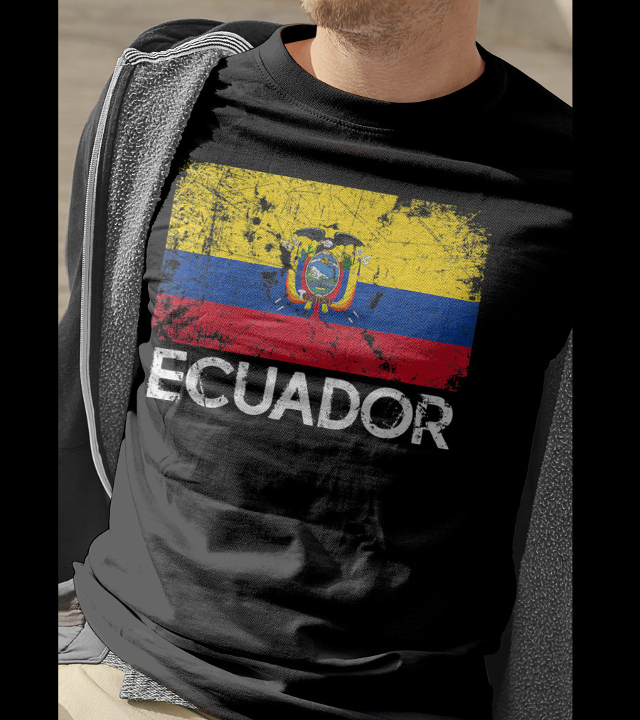 Ecuador Vintage Flag Grunge T-Shirt
