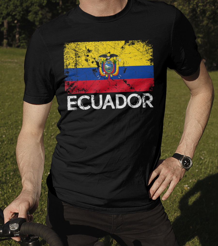 Ecuador Vintage Flag Grunge T-Shirt