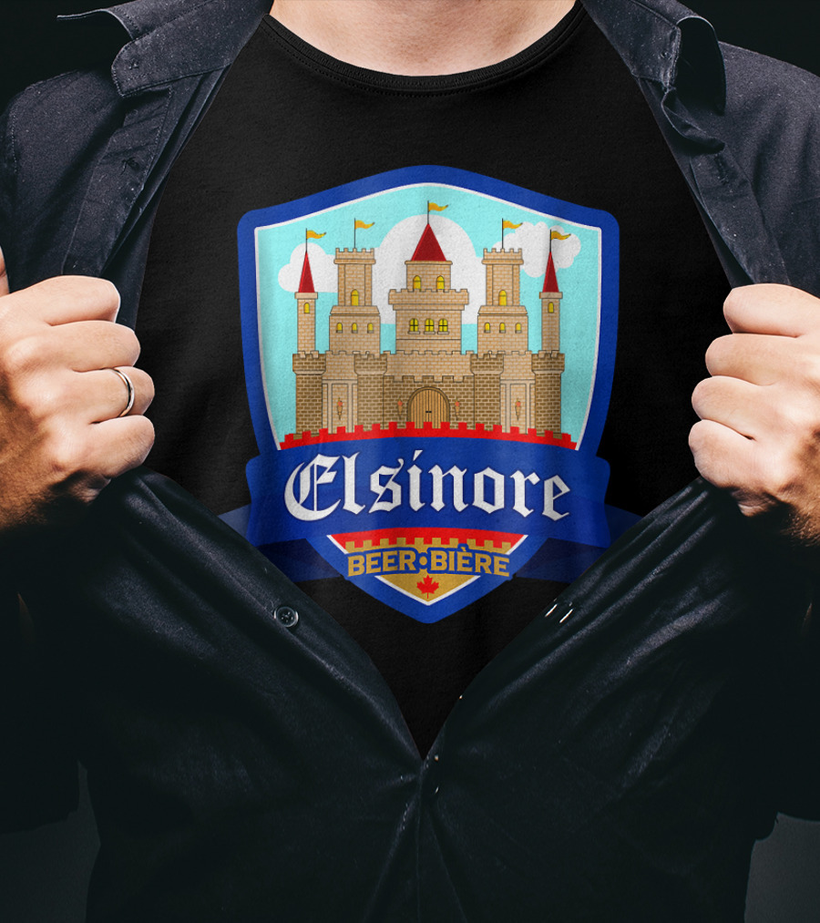 Elsinore Beer Biere Funny 80s Castle Crest T-Shirt