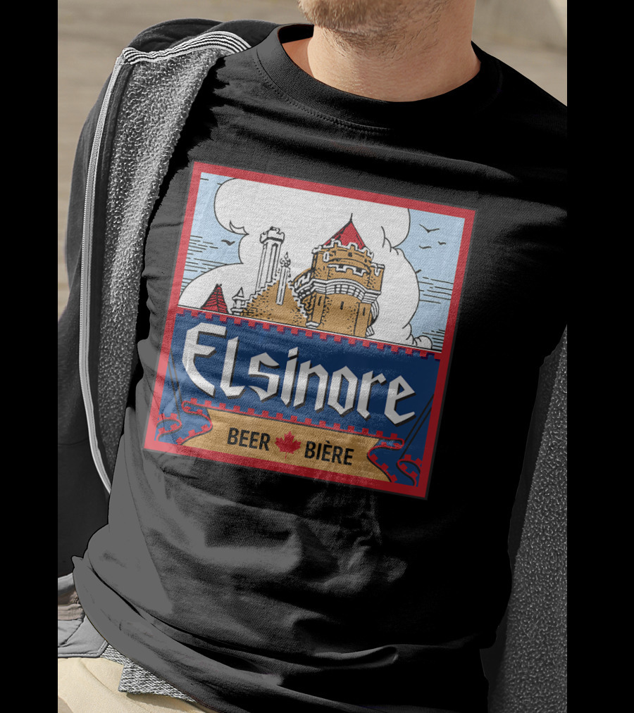Elsinore Beer Bière Castle Design With Maple Leaf T-Shirt