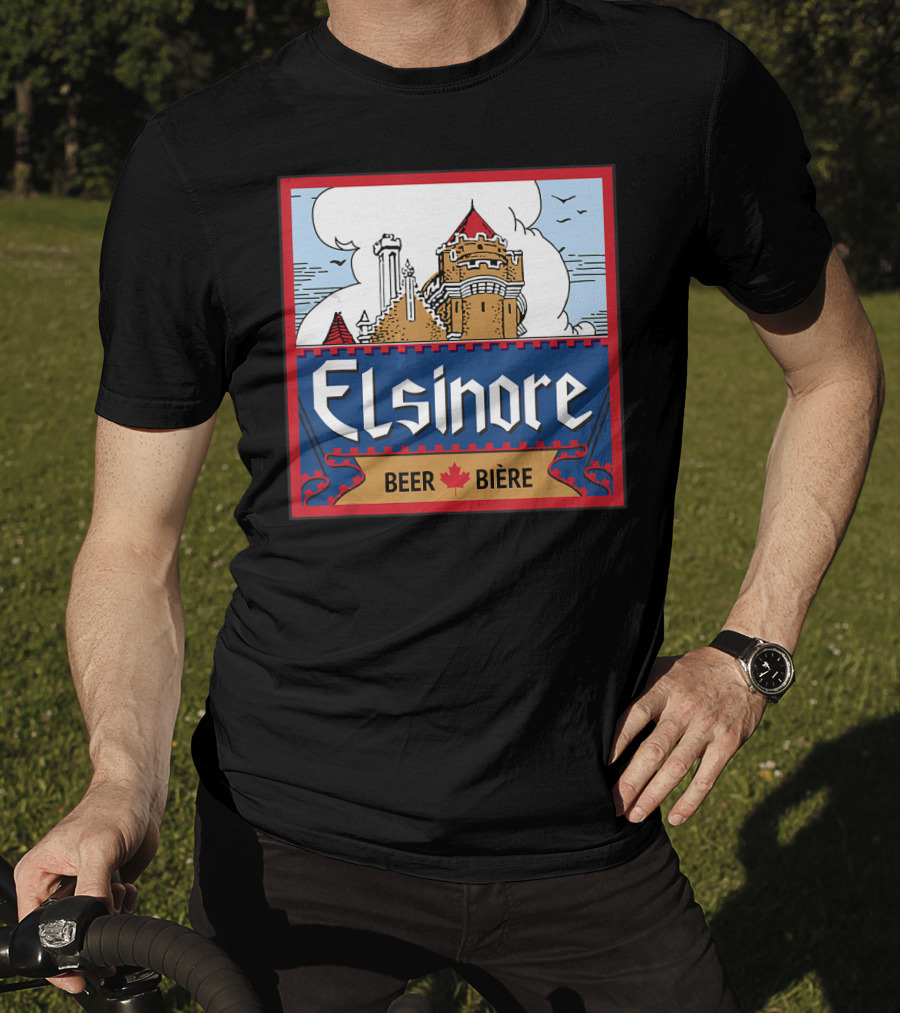 Elsinore Beer Bière Castle Design With Maple Leaf T-Shirt