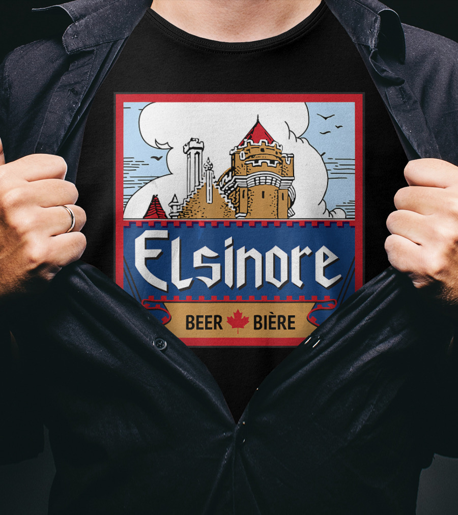 Elsinore Beer Bière Castle Design With Maple Leaf T-Shirt