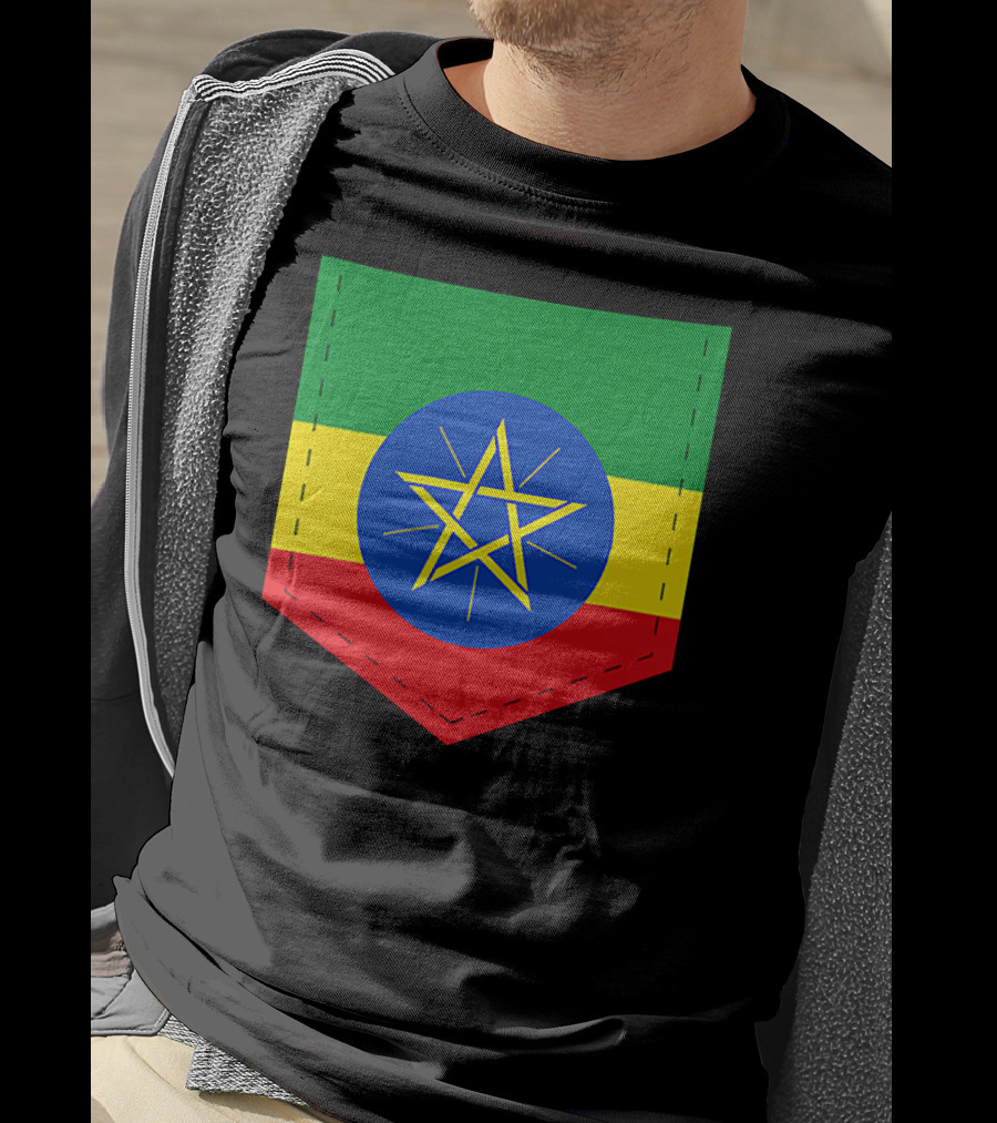 Ethiopia Flag Green Yellow Red With Blue Circle And Star T-Shirt