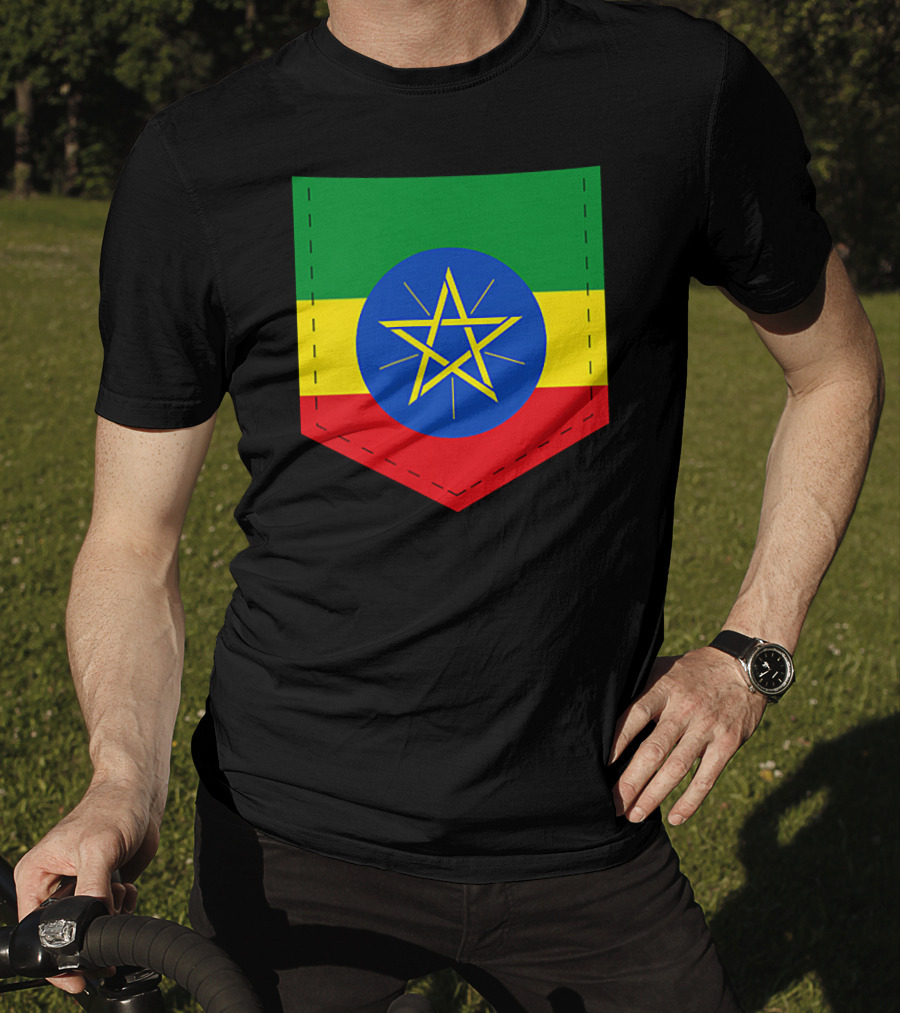 Ethiopia Flag Green Yellow Red With Blue Circle And Star T-Shirt
