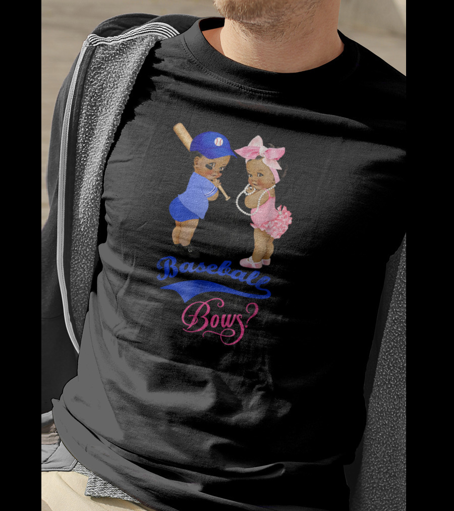 What Will It Be Baseball Or Bows? Gender Reveal Party T-Shirt