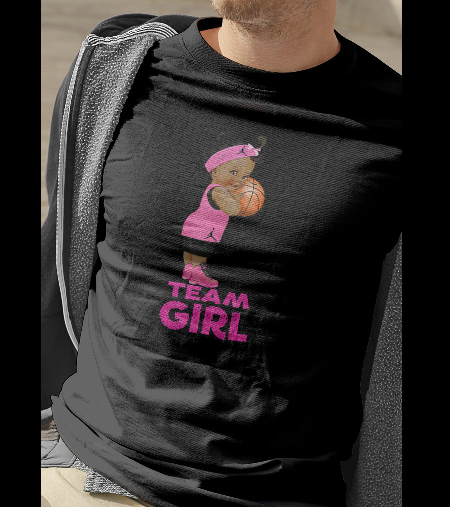 Team Girl Ethnic Basketball Baby Shower T-Shirt