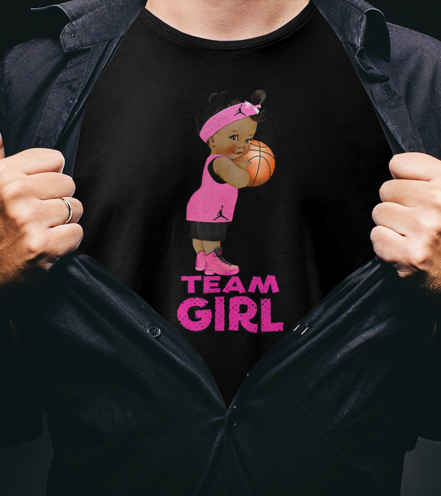 Team Girl Ethnic Basketball Baby Shower T-Shirt