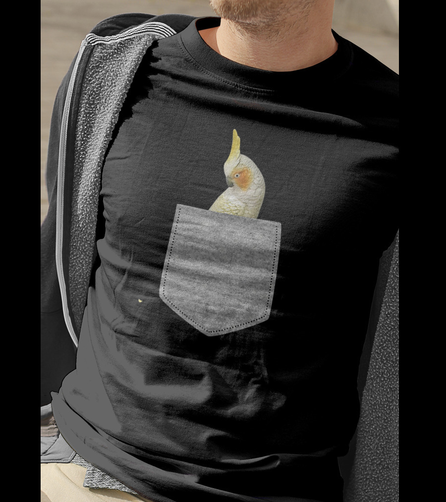 Fake Pocket Cockatiel Bird Novelty T-Shirt