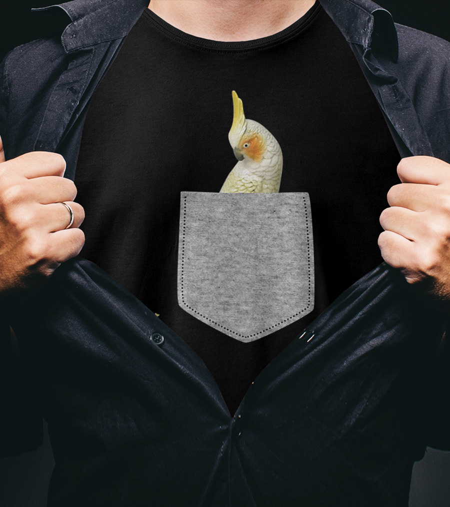 Fake Pocket Cockatiel Bird Novelty T-Shirt