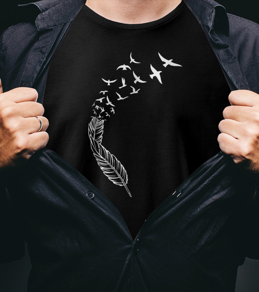 Feather Birds In Flight Street Cool T-Shirt