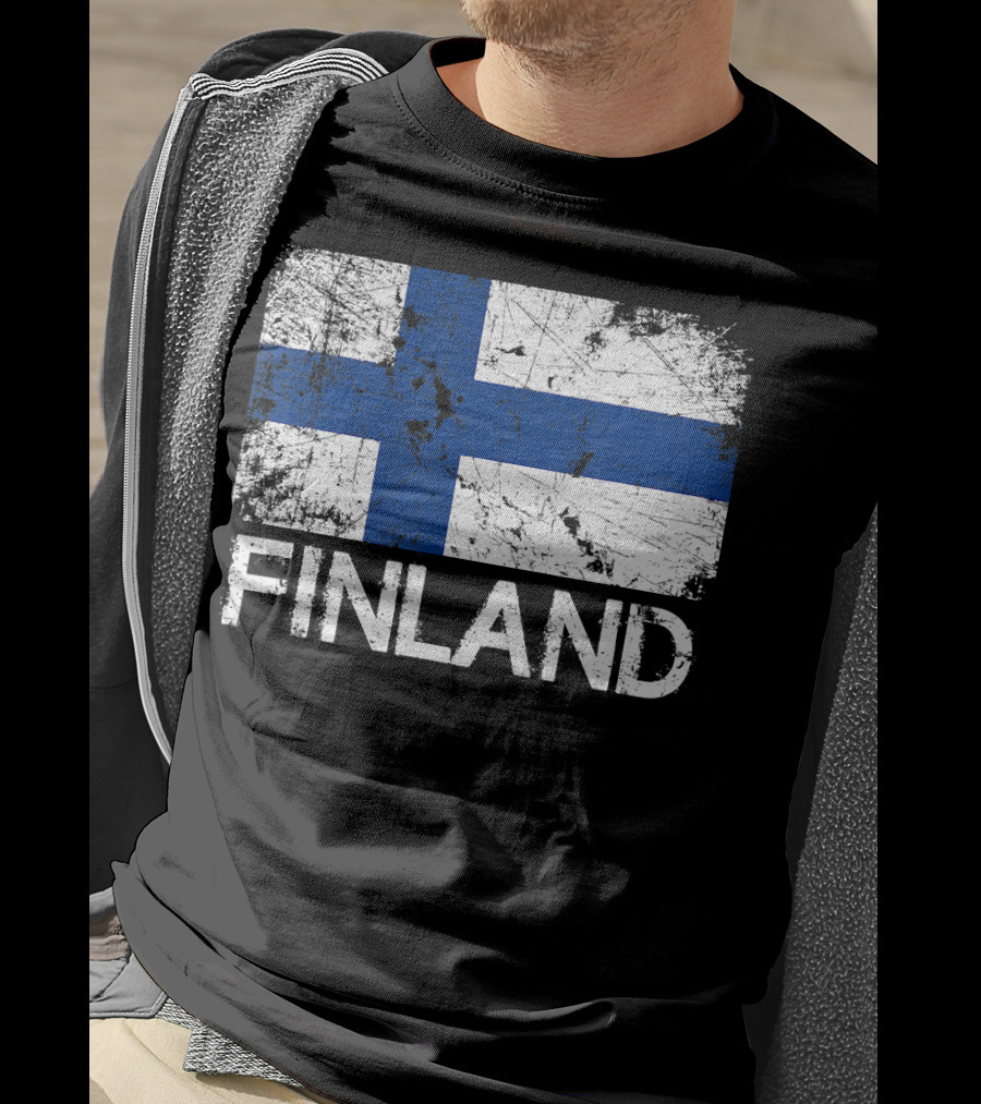 Finnish Flag Finland Vintage Made In Finla T-Shirt