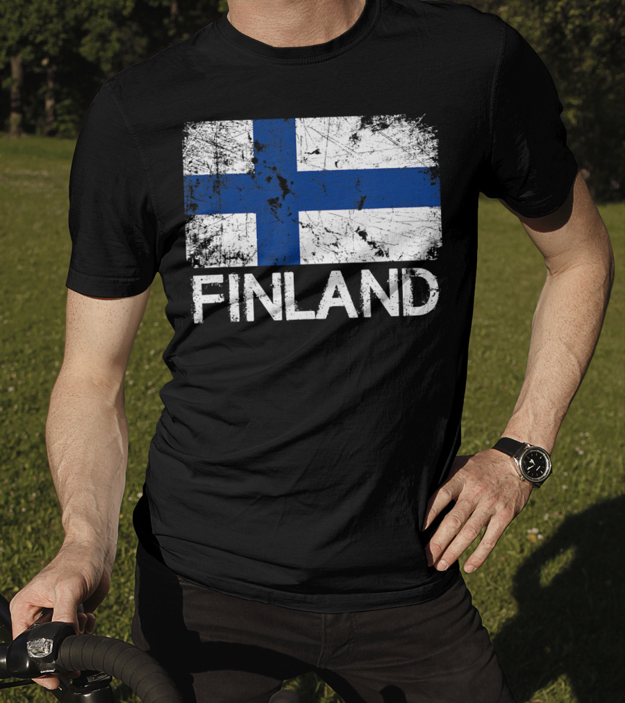 Finnish Flag Finland Vintage Made In Finla T-Shirt