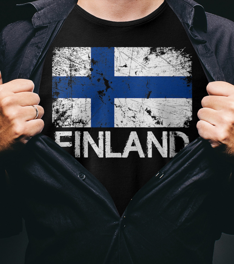 Finnish Flag Finland Vintage Made In Finla T-Shirt