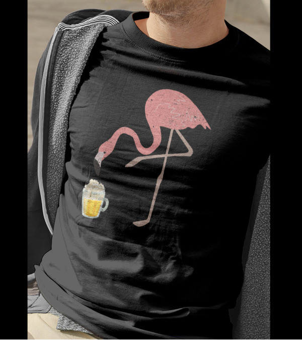 Flamingo Beer Love Bird Drinking T-Shirt