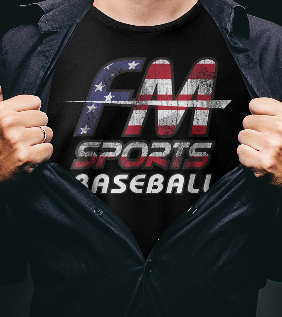 FM Sports Baseball USA Flag T-Shirt