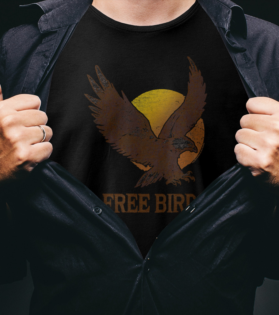 Free Bird Eagle Silhouette Sun Circle T-Shirt