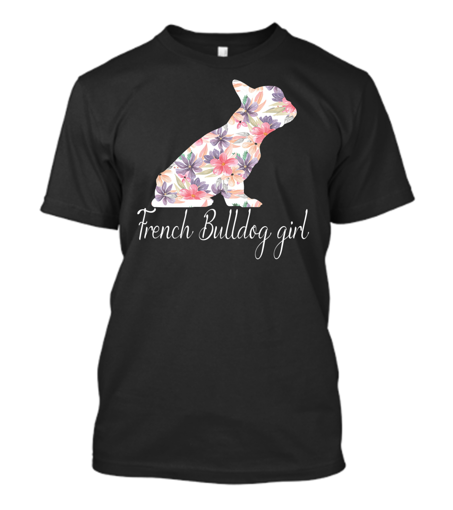 Floral French Bulldog Girl Love T-Shirt