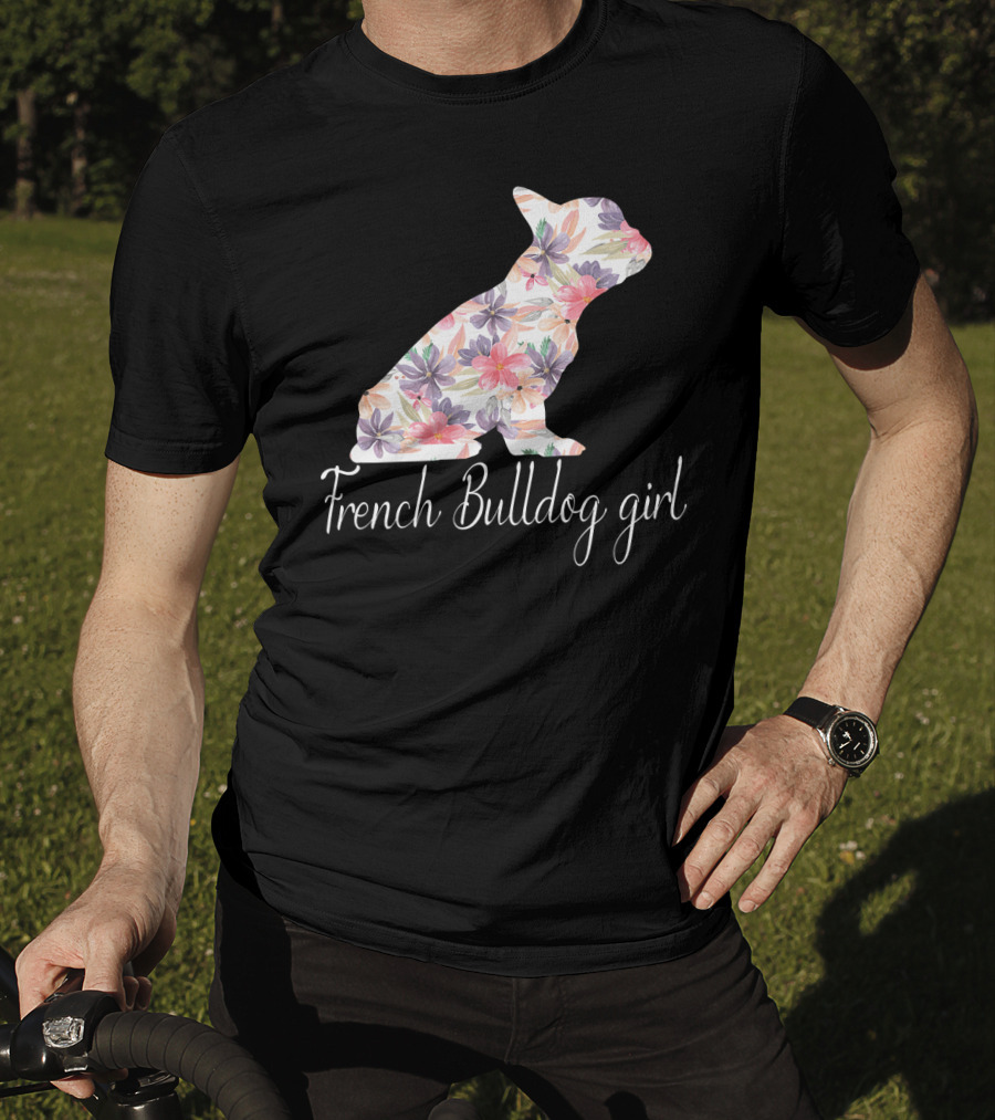 Floral French Bulldog Girl Love T-Shirt