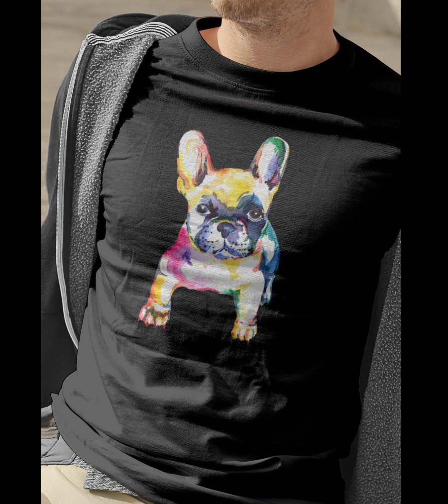 French Bulldog Colorful Watercolor Original T-Shirt