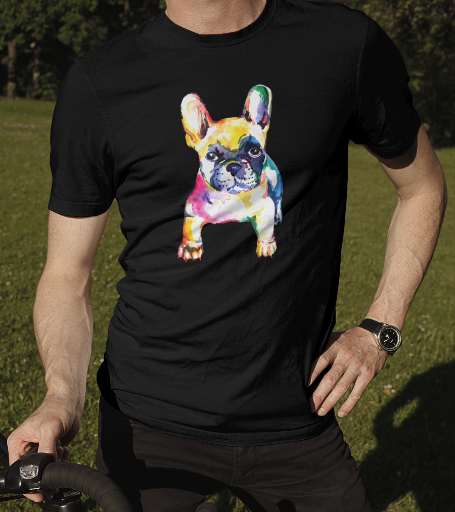 French Bulldog Colorful Watercolor Original T-Shirt