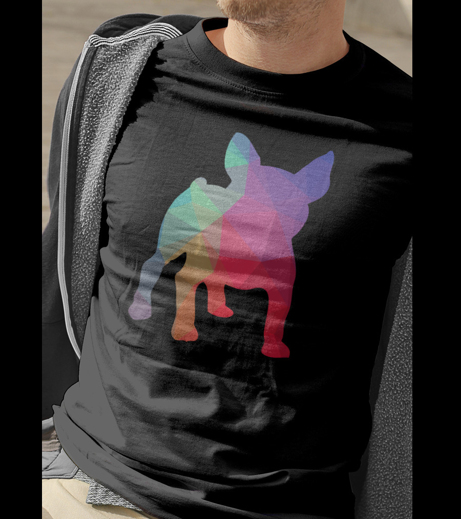 French Bulldog Lovers Rainbow Poly T-Shirt