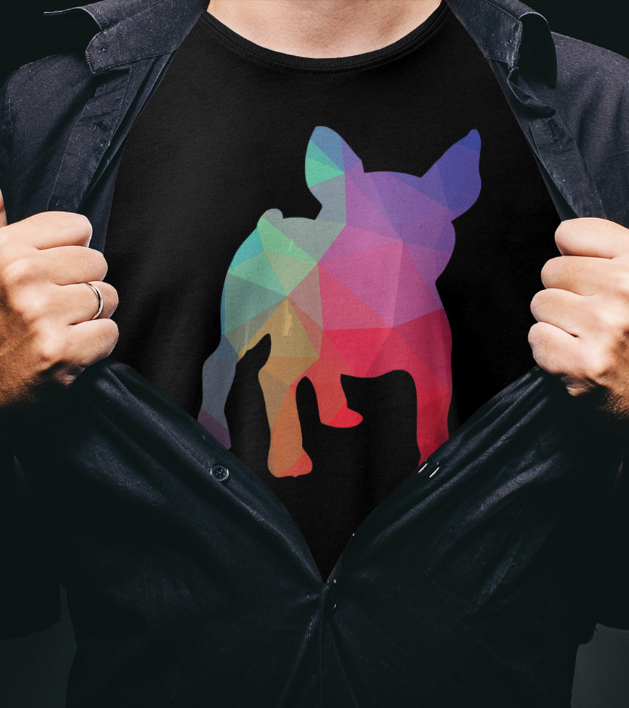 French Bulldog Lovers Rainbow Poly T-Shirt