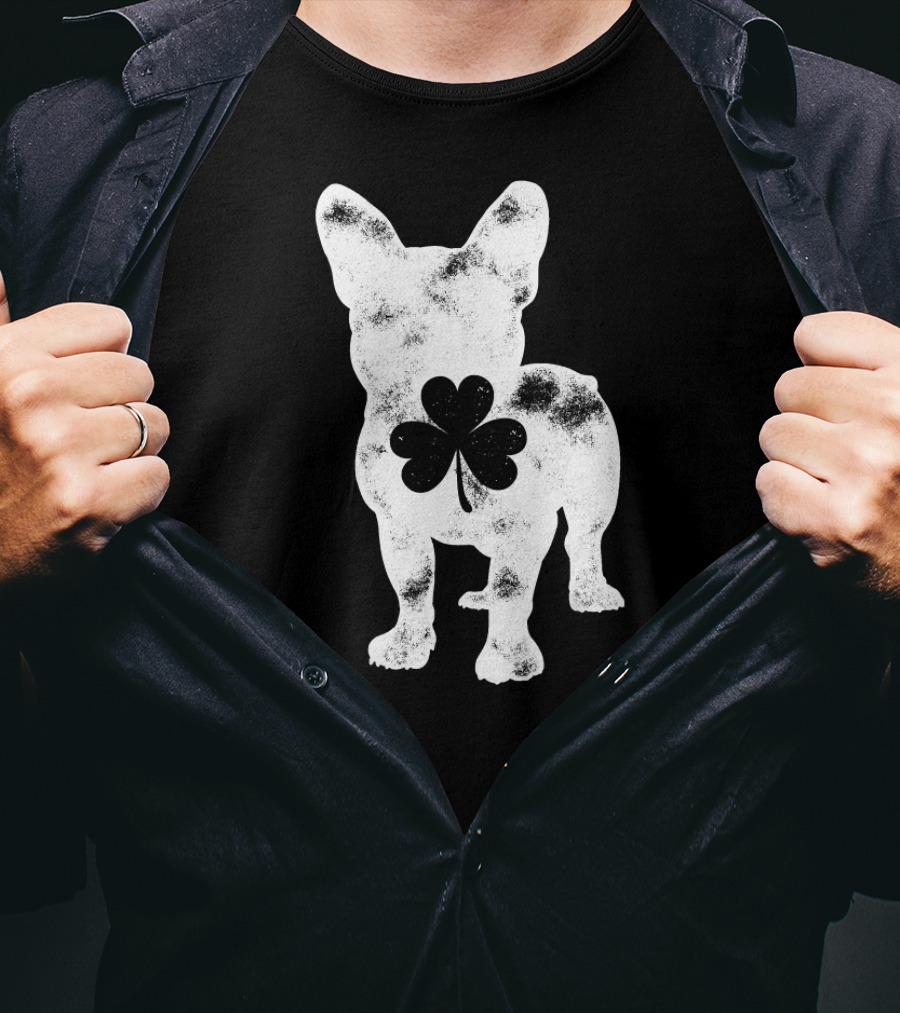 French Bulldog St Patricks Day Boys Men Dog Shamrock T-Shirt