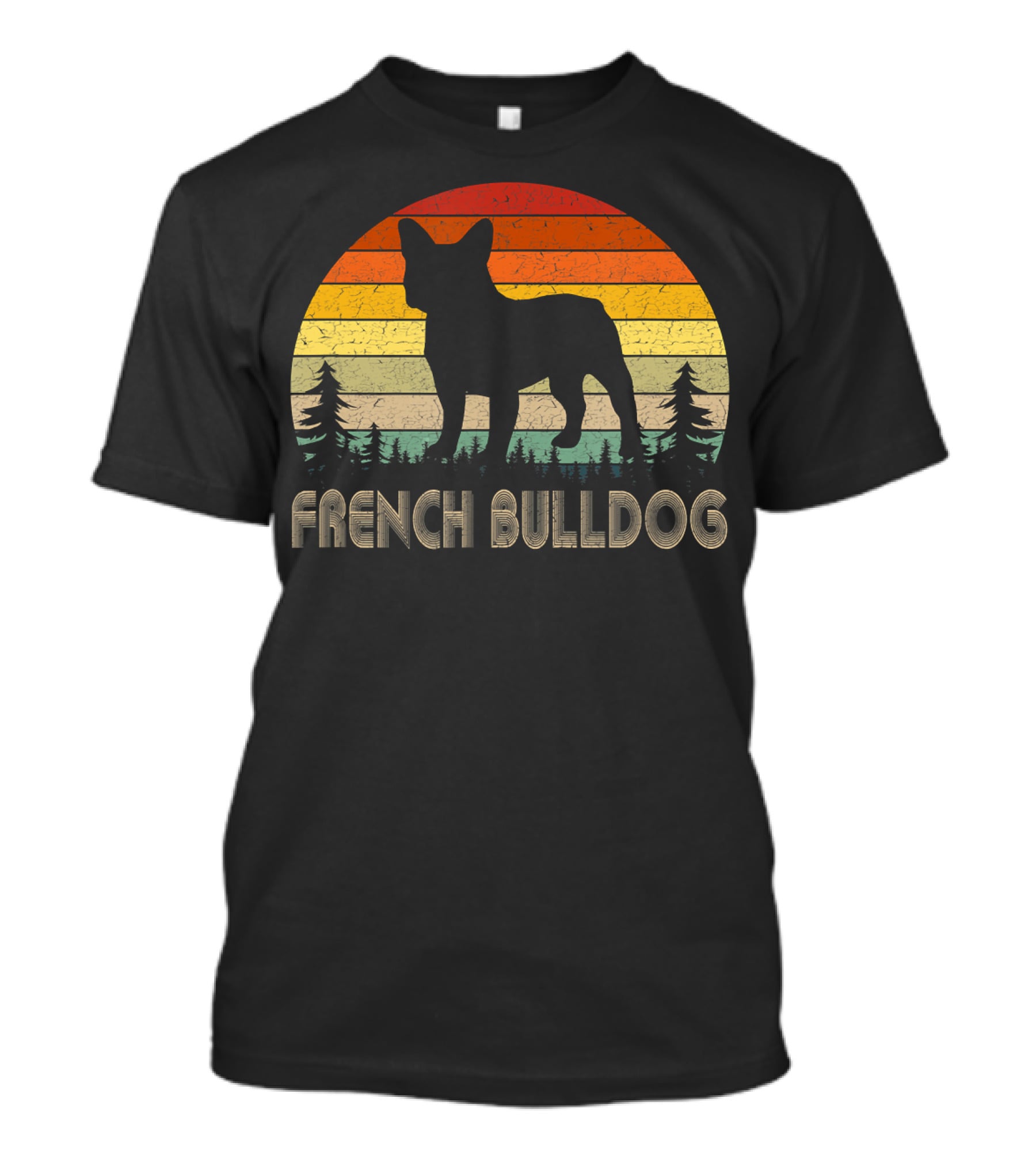 French Bulldog Vintage Dog 70's Retro Sunset T-Shirt