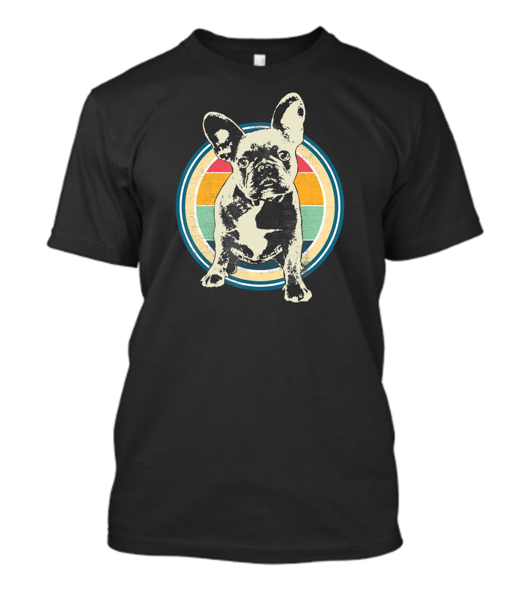 French Bulldog Vintage Retro Circle T-Shirt