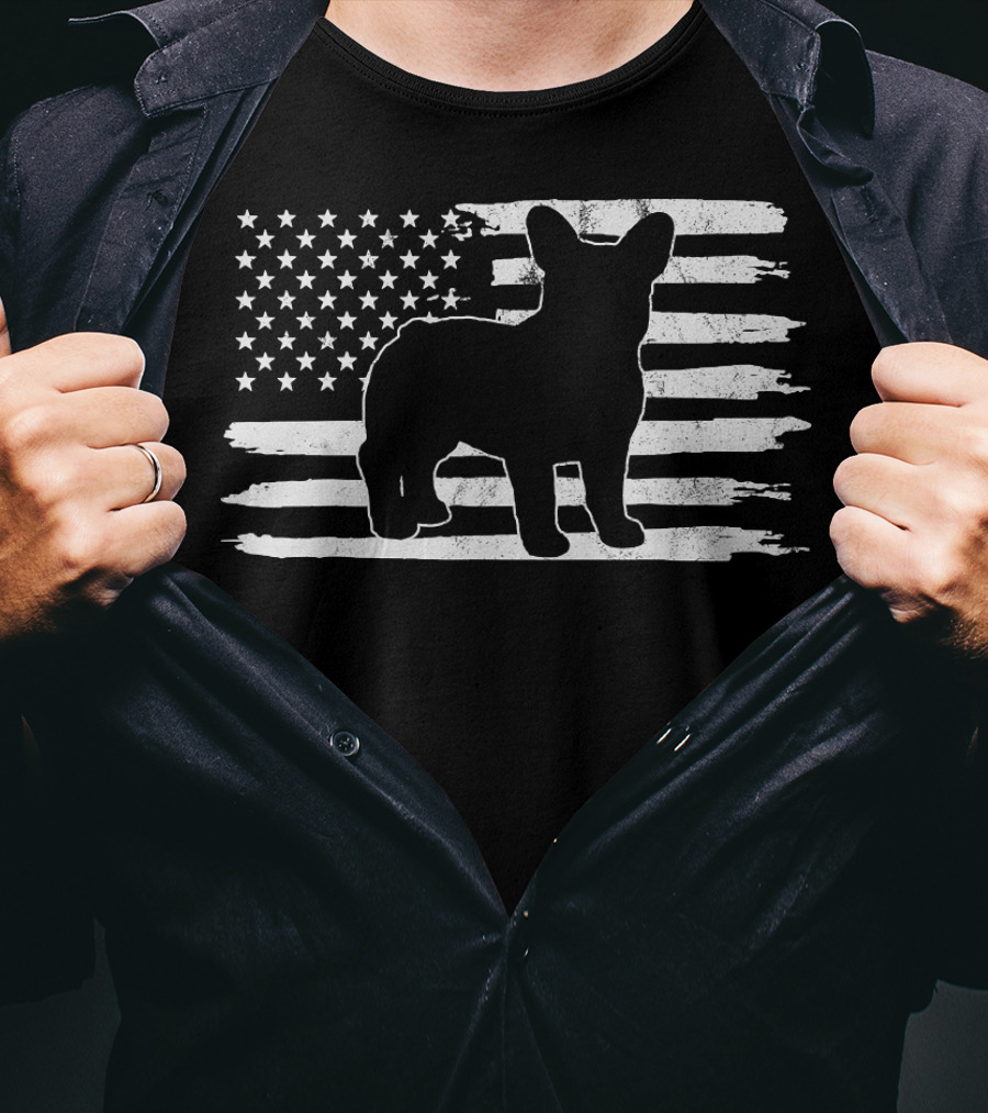 Frenchie American Flag Fourth Of July T-Shirt