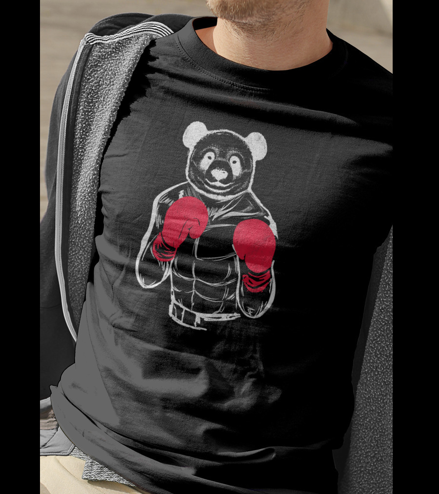 Friendly Panda Bear Boxer With Red Boxing Gloves T-Shirt