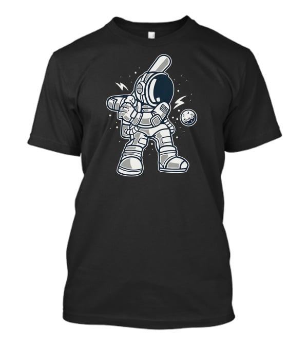 Funny Astronaut Playing Baseball In Space Galaxy T-Shirt