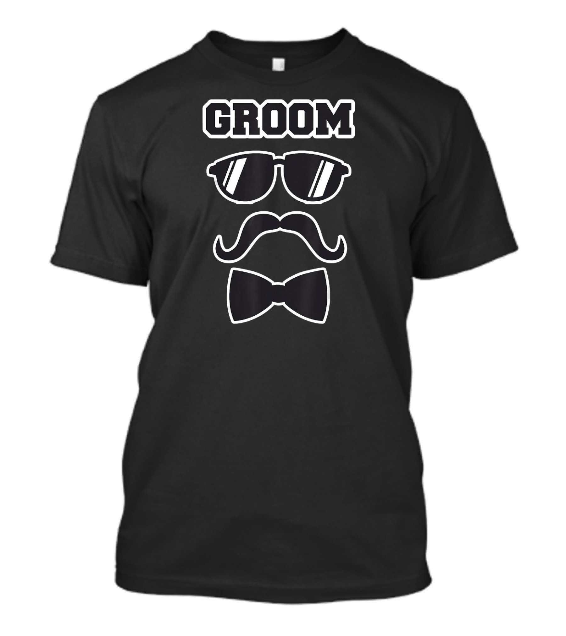 Groom Sunglasses Mustache Bowtie Bachelor Party Fun T-Shirt