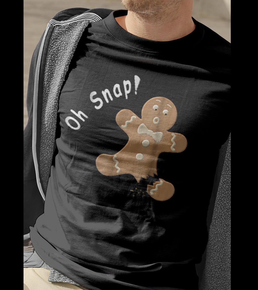 Oh Snap Funny Baking Holiday Gingerbread Man T-Shirt