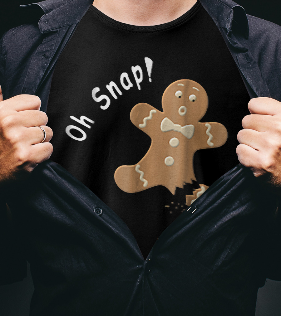 Oh Snap Funny Baking Holiday Gingerbread Man T-Shirt
