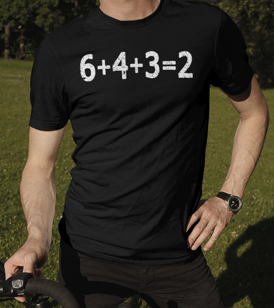 6+4+3=2 Baseball Double Play Humor T-Shirt