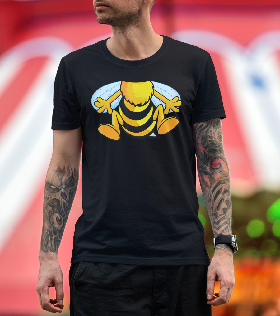 Funny Bee Costume Easy Honeybee Hall Buzzing Bumblebee Stripes T-Shirt