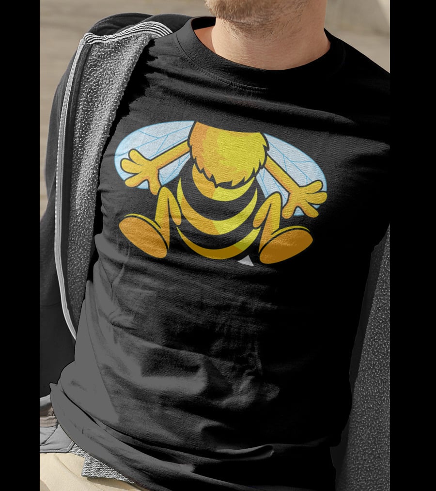 Funny Bee Costume Easy Honeybee Hall Buzzing Bumblebee Stripes T-Shirt