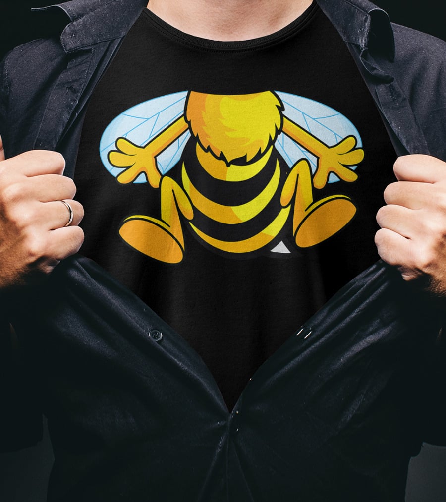 Funny Bee Costume Easy Honeybee Hall Buzzing Bumblebee Stripes T-Shirt