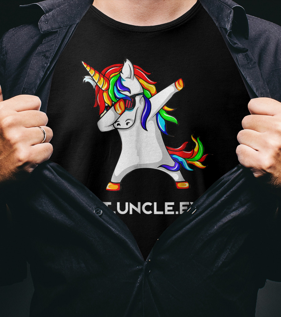 Best Uncle Ever Rainbow Dabbing Unicorn T-Shirt