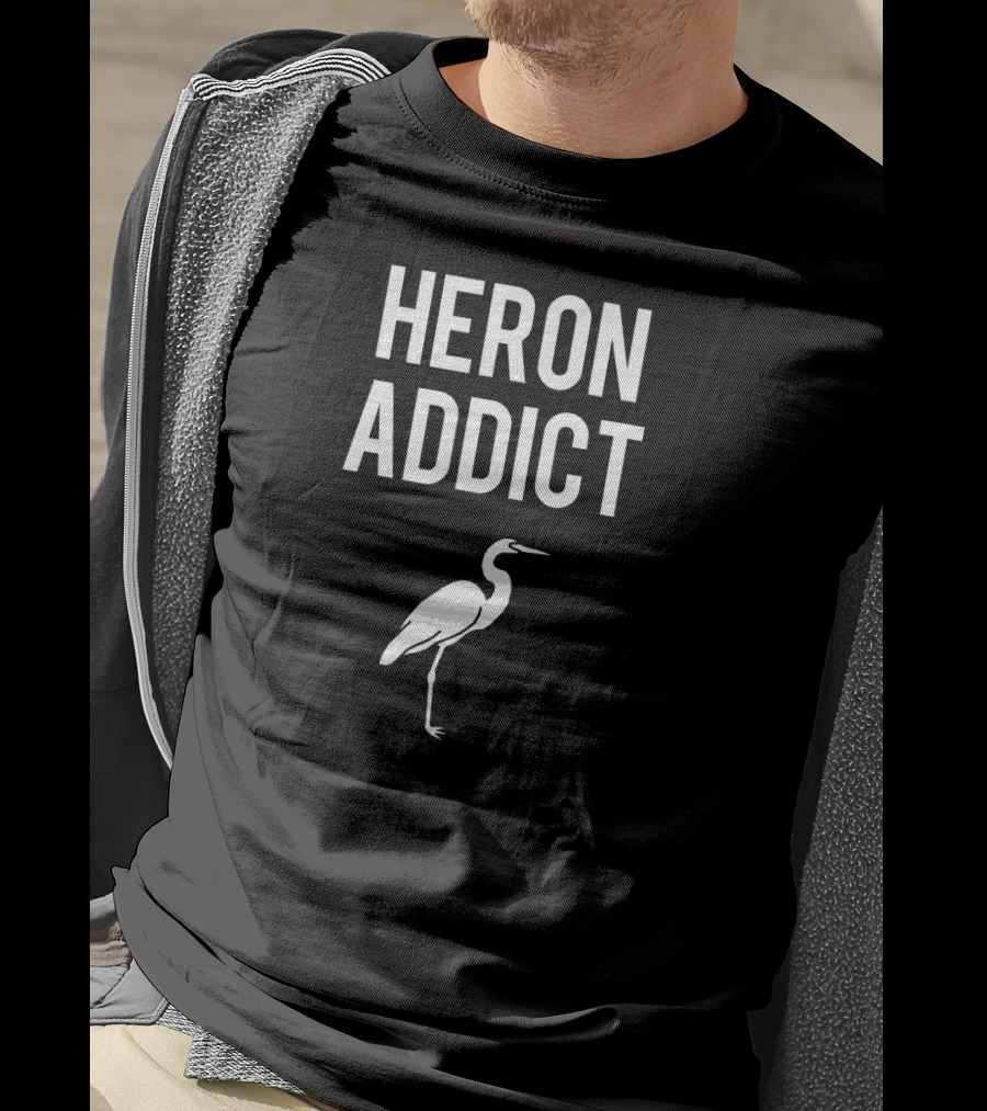Heron Addict Funny Birding Birder T-Shirt