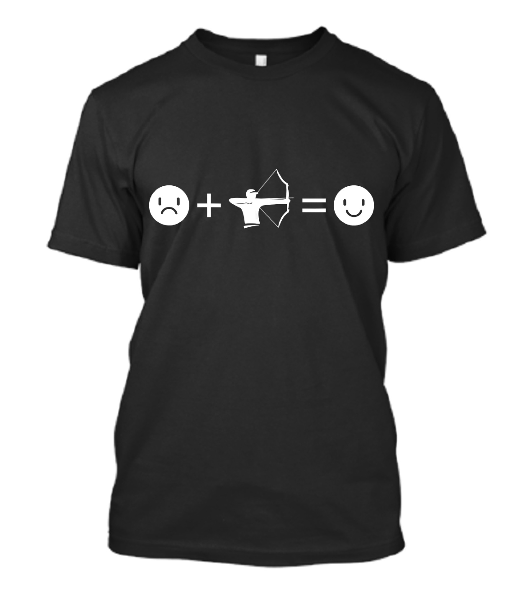 Funny Bow Hunting Archery Equation Emoji T-Shirt