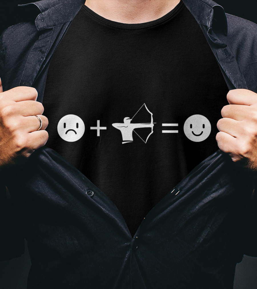 Funny Bow Hunting Archery Equation Emoji T-Shirt