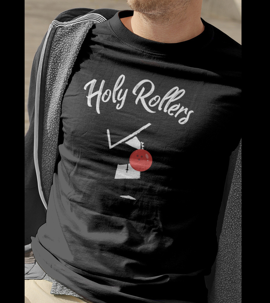 Holy Rollers Funny Bowling Nun With Bowling Ball T-Shirt