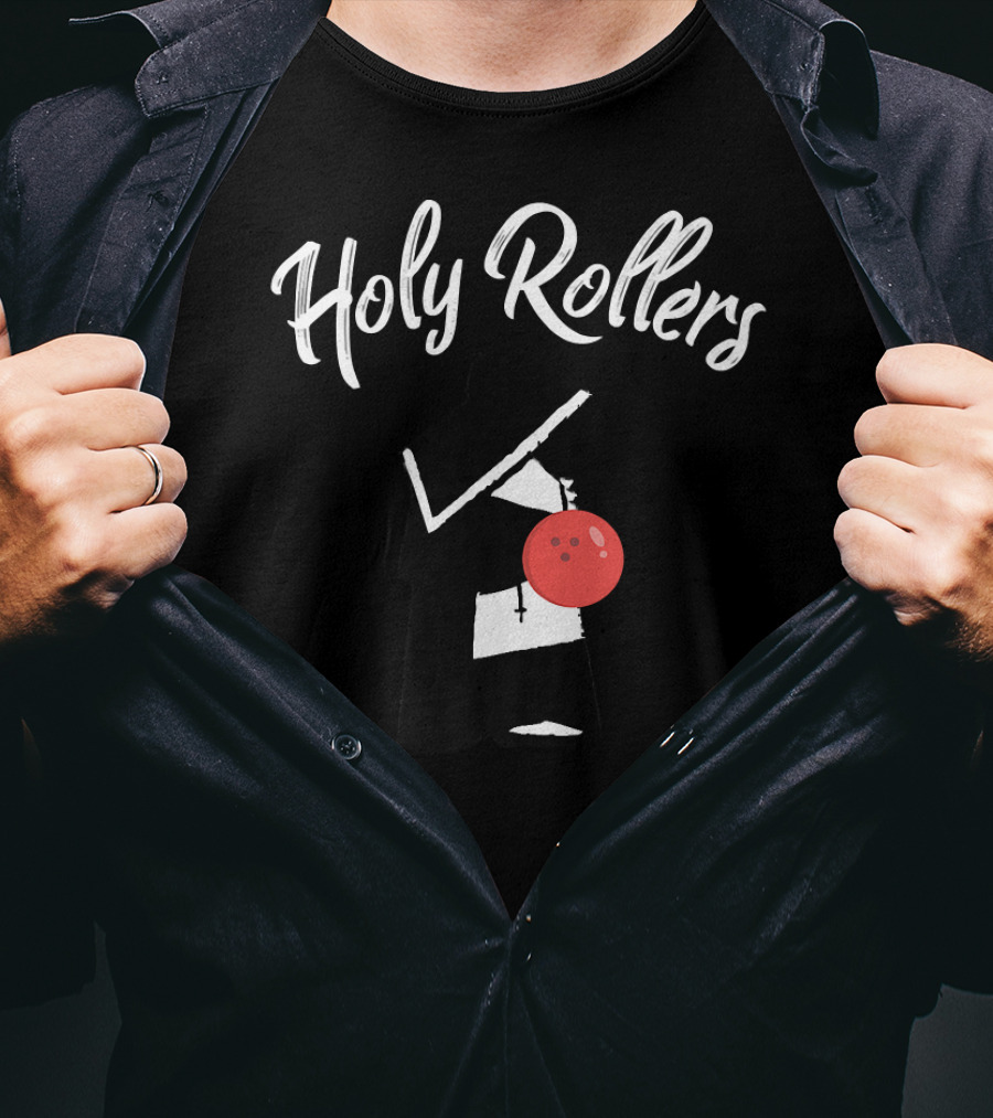 Holy Rollers Funny Bowling Nun With Bowling Ball T-Shirt