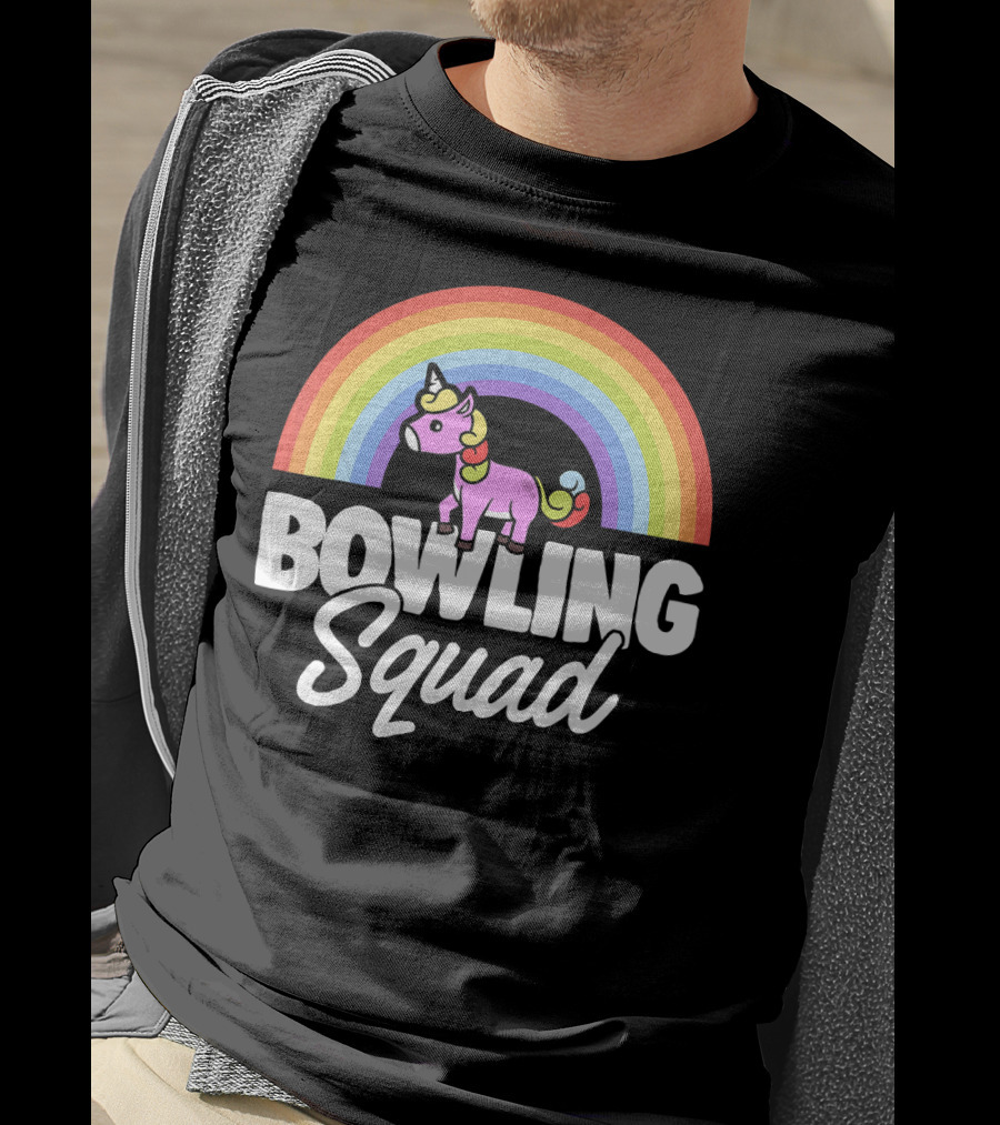 Bowling Squad Funny Unicorn Rainbow T-Shirt