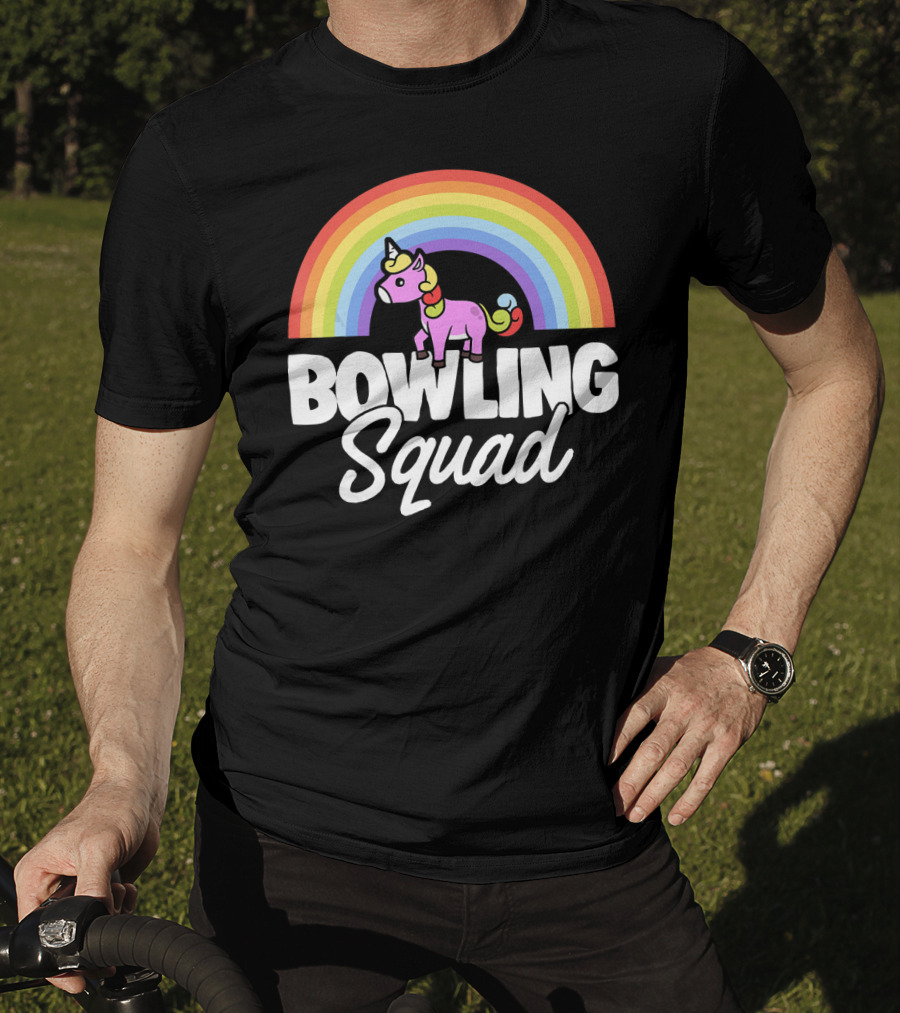 Bowling Squad Funny Unicorn Rainbow T-Shirt