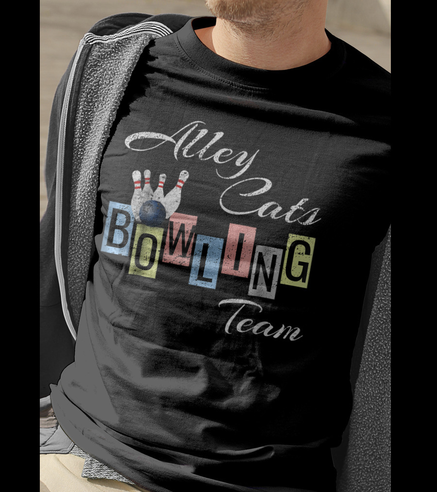 Alley Cats Bowling Team Funny Bow T-Shirt