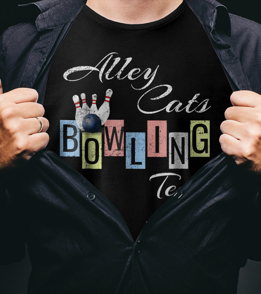 Alley Cats Bowling Team Funny Bow T-Shirt
